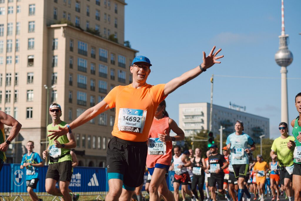 A marathon runner during the BMW Berlin Marathon 2023